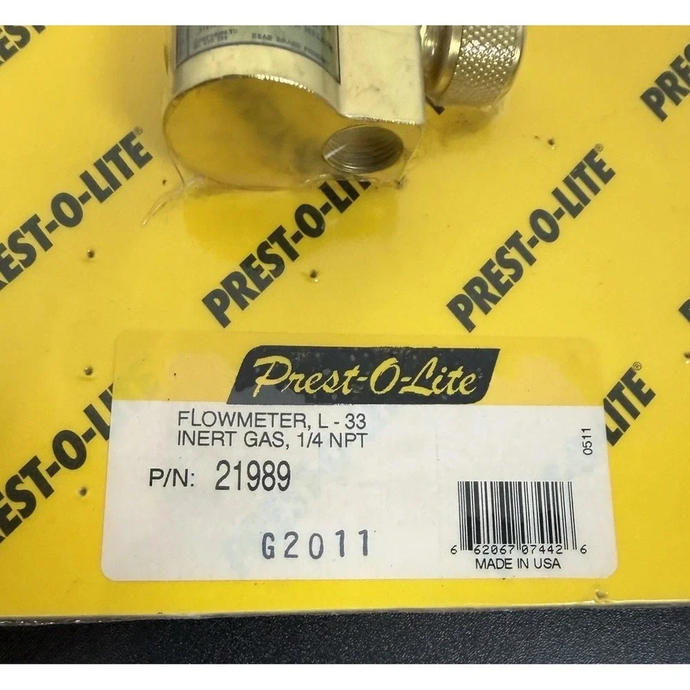 Prest-O-Lite‎ L-33 Inert Gas Flowmeter 1/4 NPT Part Number 21989